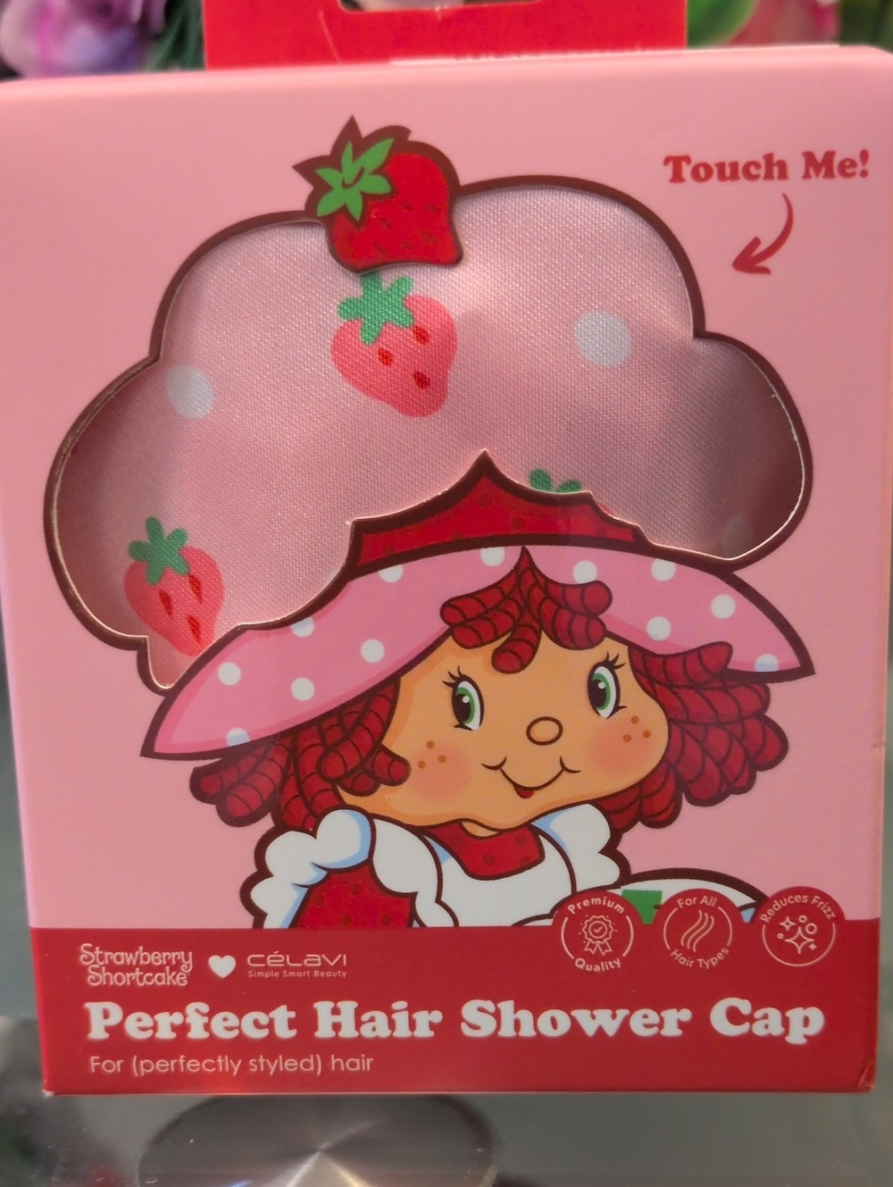 Celavi Strawberry Shortcake Hair Shower Cap - Cute Waterproof Cap